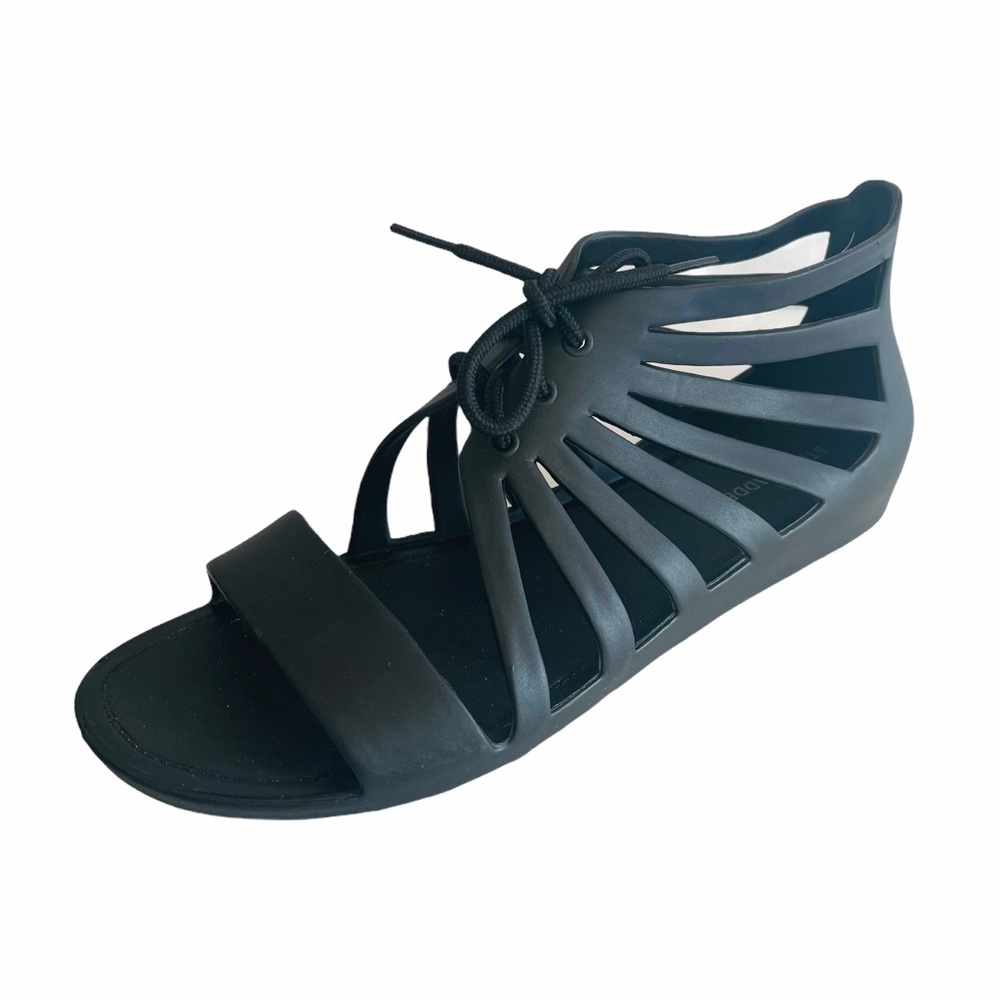 STEVE MADDEN SHARIS BLACK GLADIATOR SANDALS
